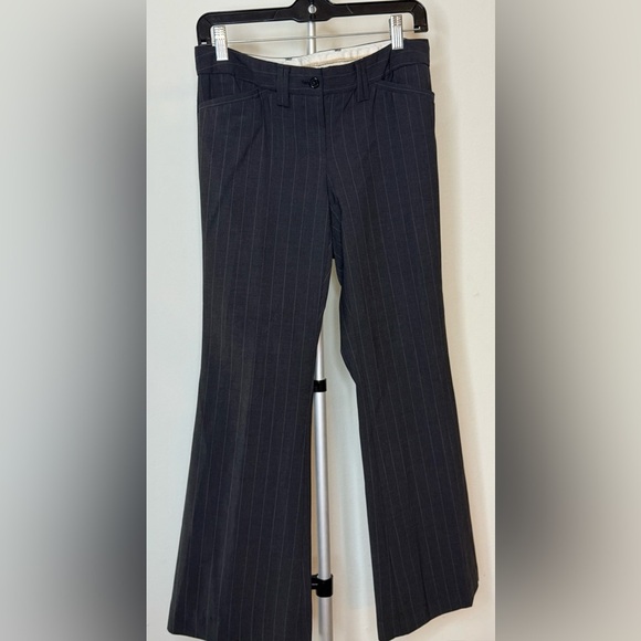 Express pinstripe y2k gray drew fit low rise flare leg pants career preppy 29 EC - Picture 3 of 10